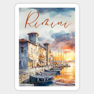 Rimini Italy Watercolor Art – Adriatic Coast Travel Print Sticker